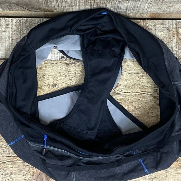 Lululemon Speed Shorts Heathered Black Lakeside Blue SZ 8 - Picture 7 of 10